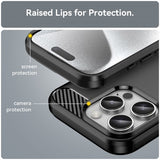 iPhone 16 Pro Max Cover Børstet Kulfibertekstur Sort