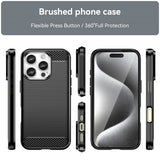 iPhone 16 Pro Max Cover Børstet Kulfibertekstur Sort