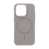 iPhone 15 Pro Cover Kulfiber Mønster MagSafe Grå