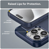 iPhone 16 Pro Cover Børstet Kulfibertekstur Blå