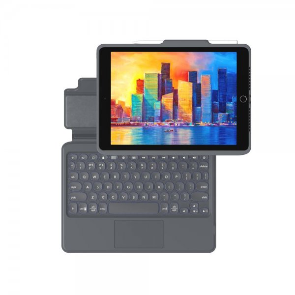 ZAGG iPad 10.2 Etui med tastatur Pro Keys with Trackpad Nordic Sort Grå