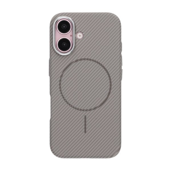 iPhone 16 Cover Kulfibermønster MagSafe Grå