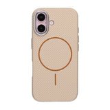 iPhone 16 Cover Kulfibermønster MagSafe Guld