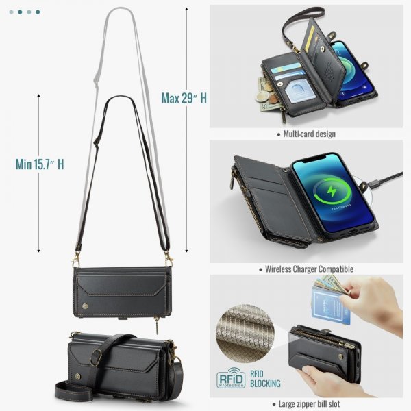 CaseMe iPhone 12/iPhone 12 Pro Etui C36-serien Sort
