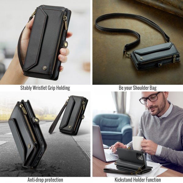 CaseMe iPhone 12/iPhone 12 Pro Etui C36-serien Sort