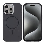 iPhone 15 Pro Max Cover Kulstofmønster MagSafe Sort