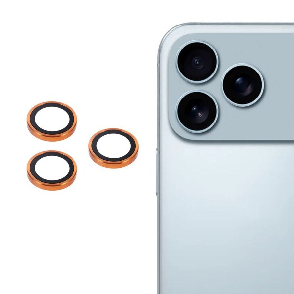 iPhone 17 Pro Max Kamera Beskyttelsesglas i Hærdet Glas Orange