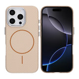 iPhone 16 Pro Cover Kulfiber Mønster MagSafe Guld