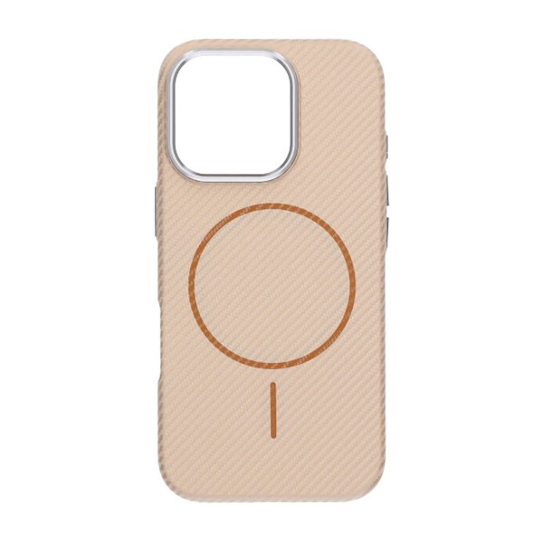 iPhone 16 Pro Cover Kulfiber Mønster MagSafe Guld