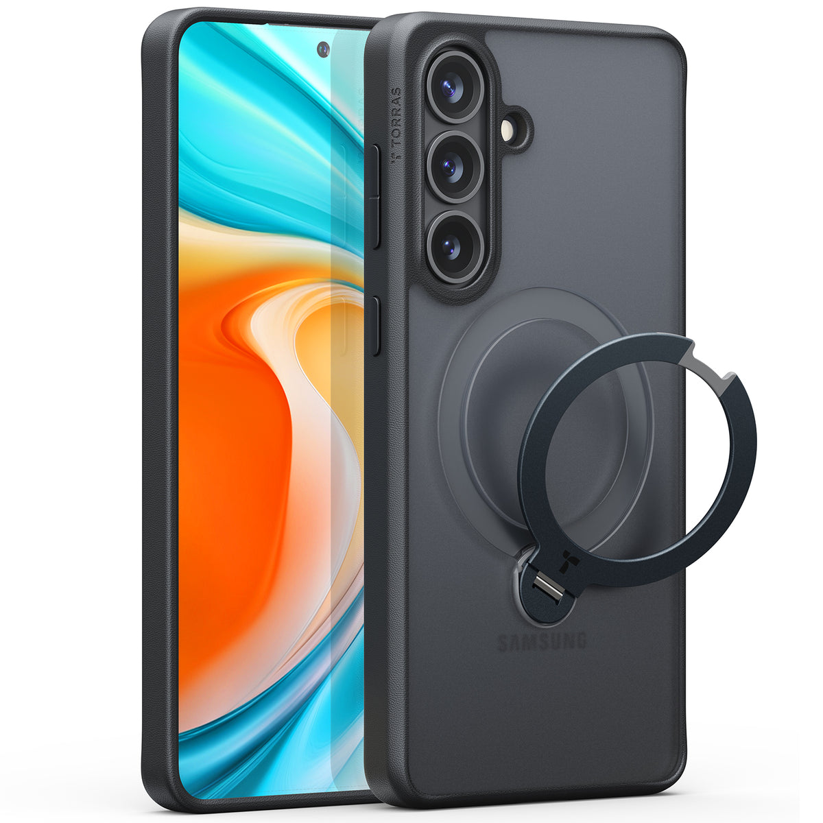Torras Samsung Galaxy S26 Plus Cover Ostand Q3 Spin Obsidian-sort