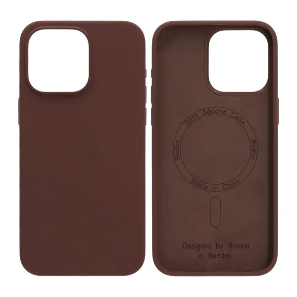 Rvelon iPhone 15 Pro Max Cover Silikone MagSafe Brun