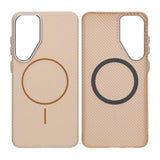 Samsung Galaxy S25 Plus Cover Kulfibermønster MagSafe Guld