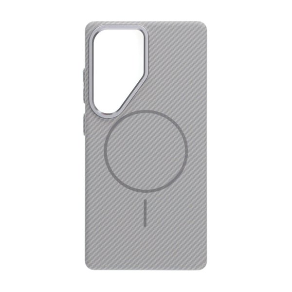 Samsung Galaxy S25 Ultra Cover Kulfibermønster MagSafe Grå