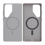 Samsung Galaxy S25 Ultra Cover Kulfibermønster MagSafe Grå
