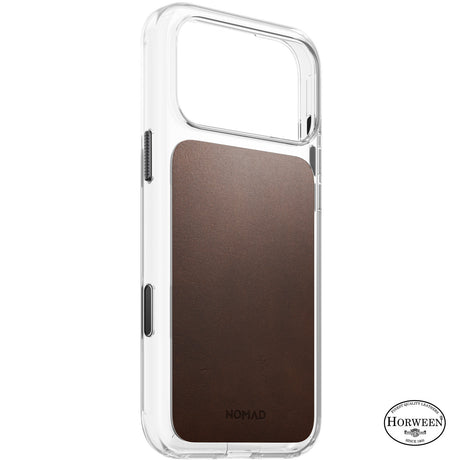 Nomad iPhone 17 Pro Max/iPhone 18 Pro Max Cover Clear Leather Case Rustic Brown