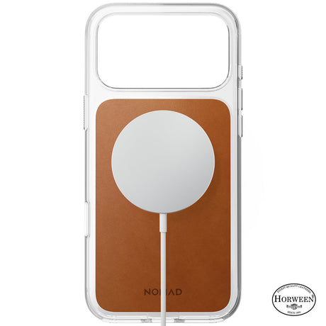 Nomad iPhone 17 Pro Max/iPhone 18 Pro Max Cover Clear Leather Case Saddle