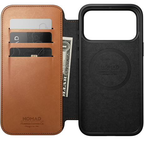 Nomad iPhone 17 Pro Max/iPhone 18 Pro Max Etui Modern Leather Folio Horween Saddle