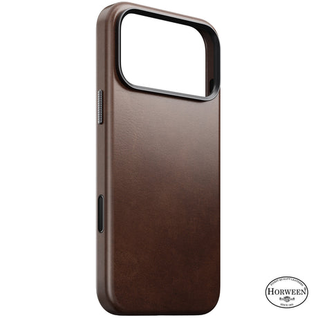 Nomad iPhone 17 Pro Max/iPhone 18 Pro Max Cover Traditional Leather Case Horween Rustic Brown