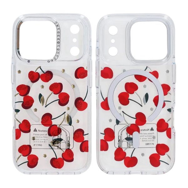 iPhone 17 Pro Cover Mønster MagSafe Kirsebær