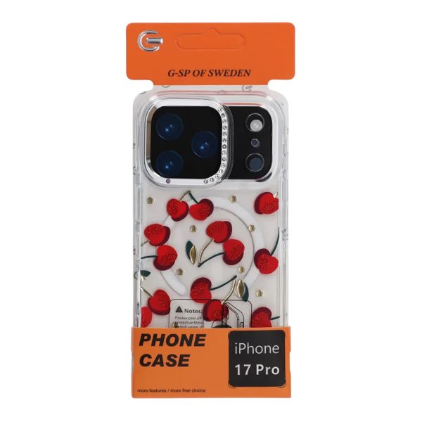 iPhone 17 Pro Cover Mønster MagSafe Kirsebær