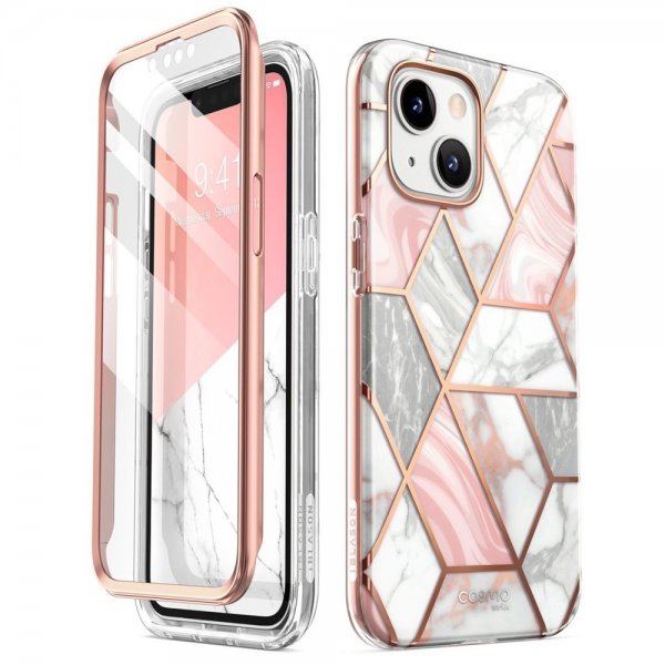 Supcase iPhone 14 Plus Cover Cosmo Pink Marble