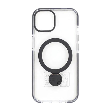 iPhone 13/14 Cover Ringstativ MagSafe Klar Sort