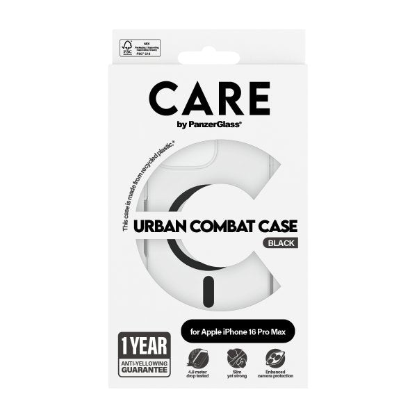 CARE by PanzerGlass iPhone 16 Pro Max Cover Urban Combat MagSafe Sort Transparent