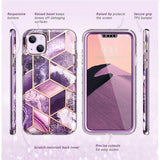 Supcase iPhone 14 Plus Cover Cosmo Purple Marble
