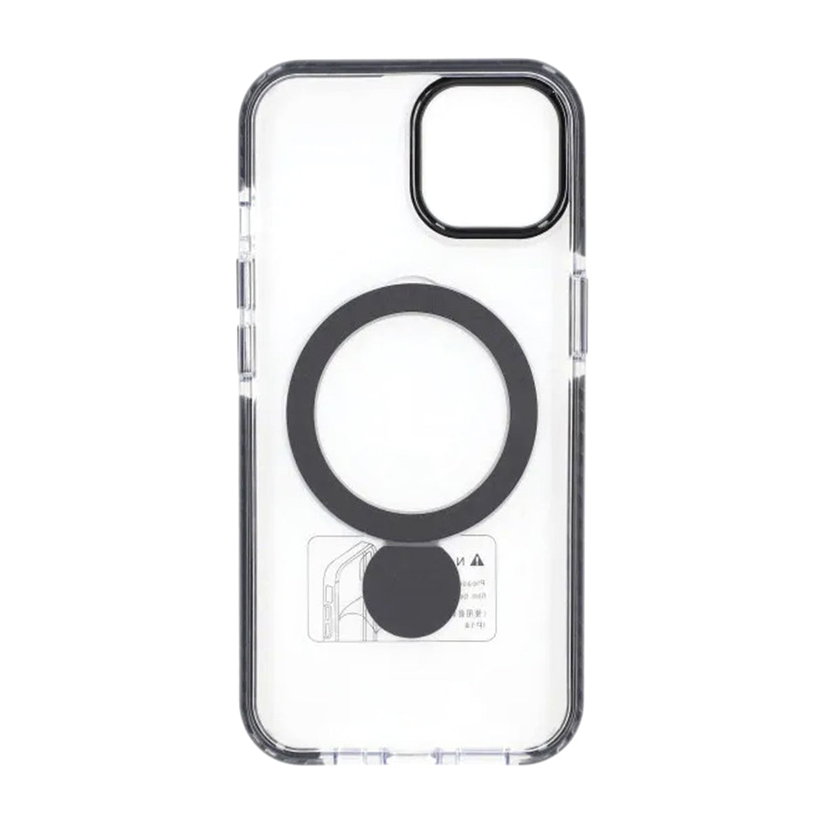 iPhone 13/14 Cover Ringstativ MagSafe Klar Sort