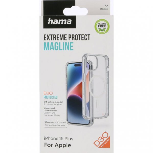 Hama iPhone 15 Plus Cover Extreme Protect MagLine Transparent