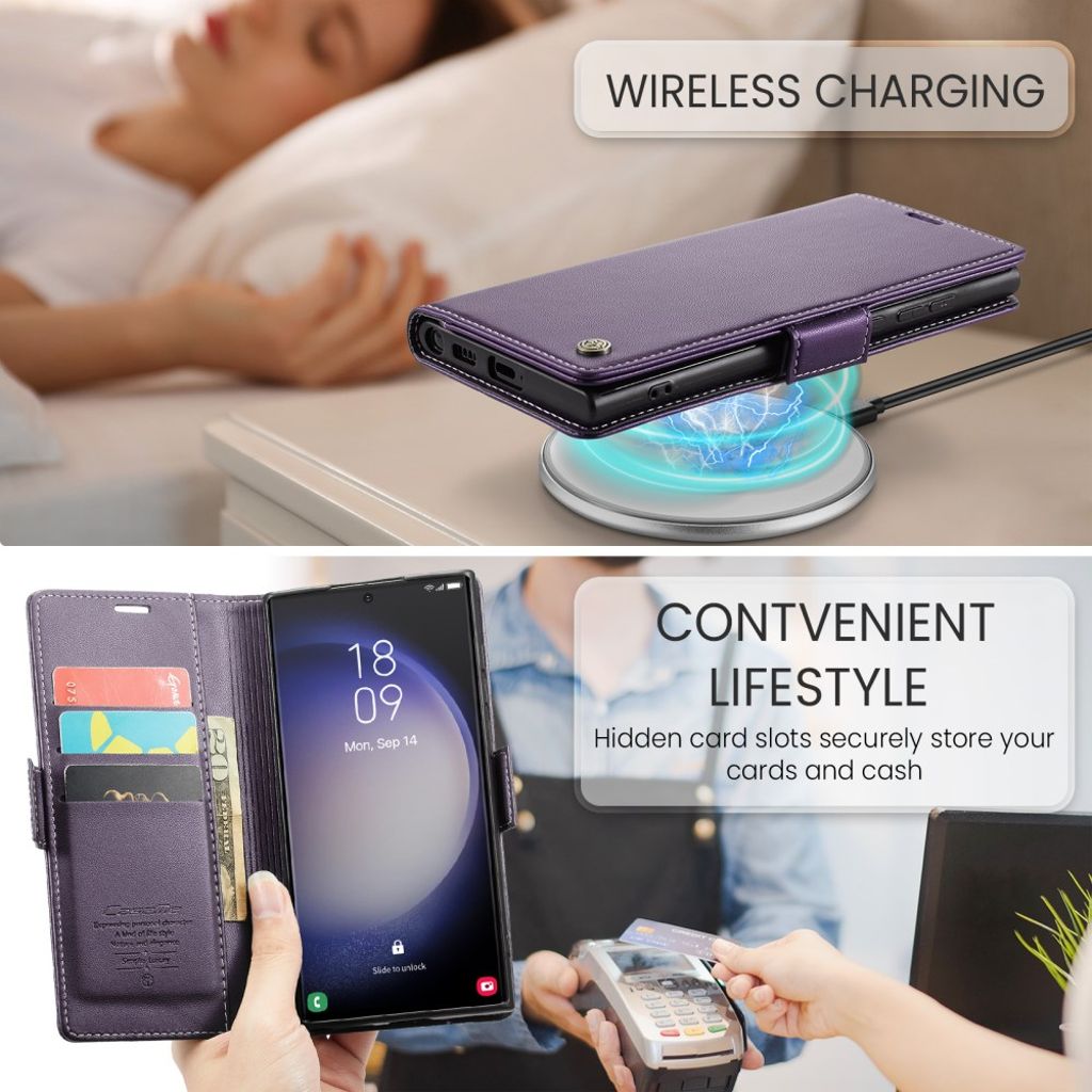 CaseMe Samsung Galaxy S24 Ultra Etui 023 Series Lilla