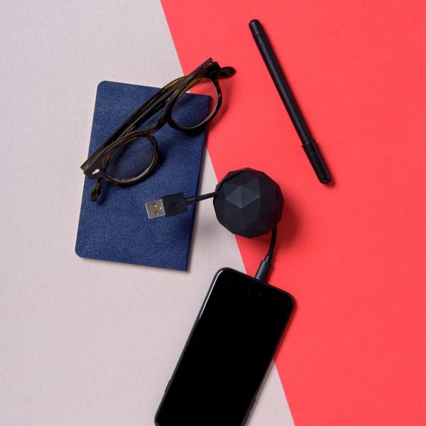 Usbepower COSMO Lightning-kabel med opbevaring 1.2 meter Rød