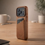 Mujjo iPhone 17 Pro Cover Full Leather Wallet Case MagSafe Tan