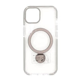 iPhone 13/iPhone 14 Cover Ringholder MagSafe Sort Gennemsigtig