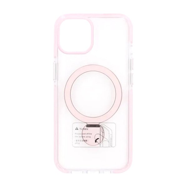 iPhone 15 Cover Ringstativ MagSafe Rosa