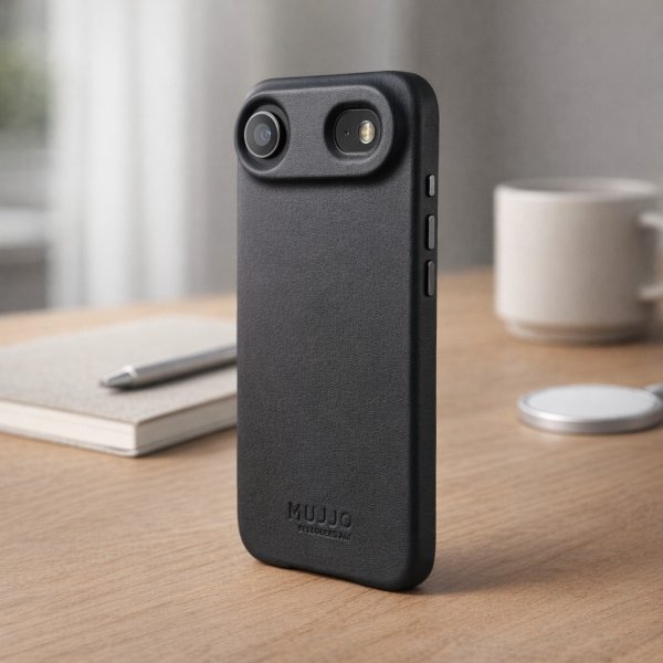 Mujjo iPhone Air-etui i fuldlæder MagSafe Basalt