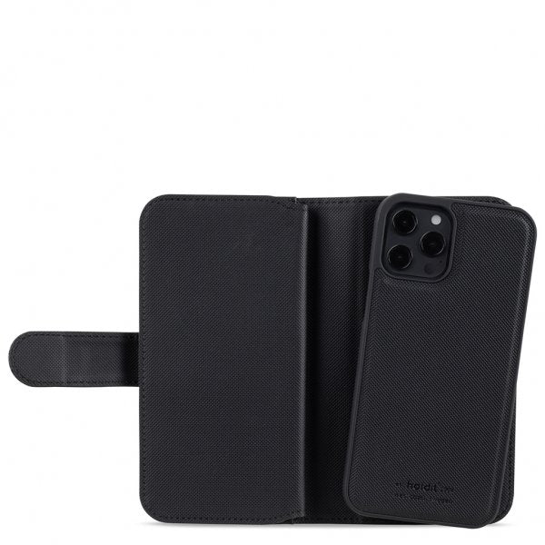 holdit iPhone 12/iPhone 12 Pro Pung Etui WalletCase Extended Aftageligt Cover Sort