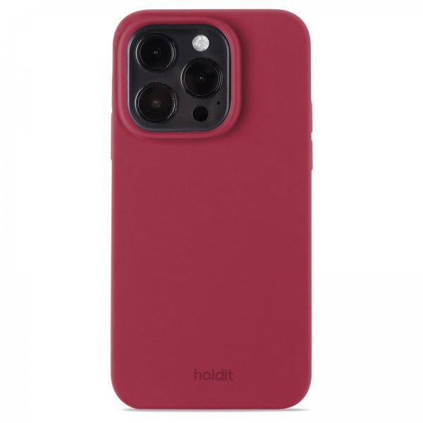 holdit iPhone 15 Pro Cover Silikone Red Velvet
