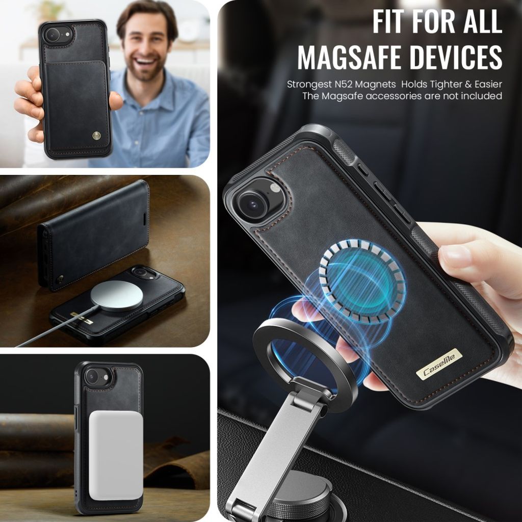 CaseMe iPhone 16e/iPhone 17e Etui C49 Series Sort