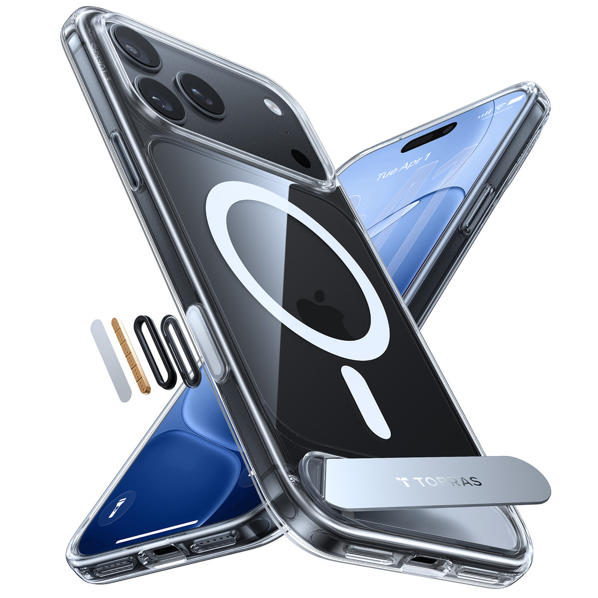 Torras iPhone 18 Pro Max Cover Ostand L1 Klar