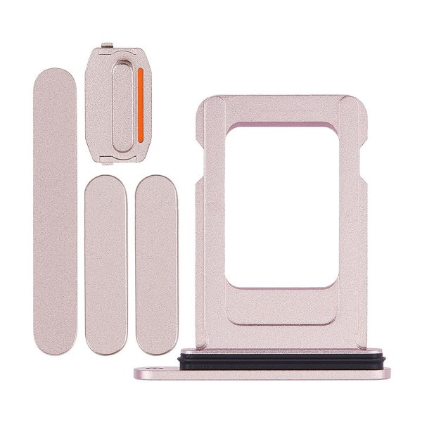 Knapper og SIM-kortholder til iPhone 15 og 15 Plus - Pink