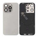 iPhone 15 Pro Bagside Glas Komplet OEM - Naturlig Titanium