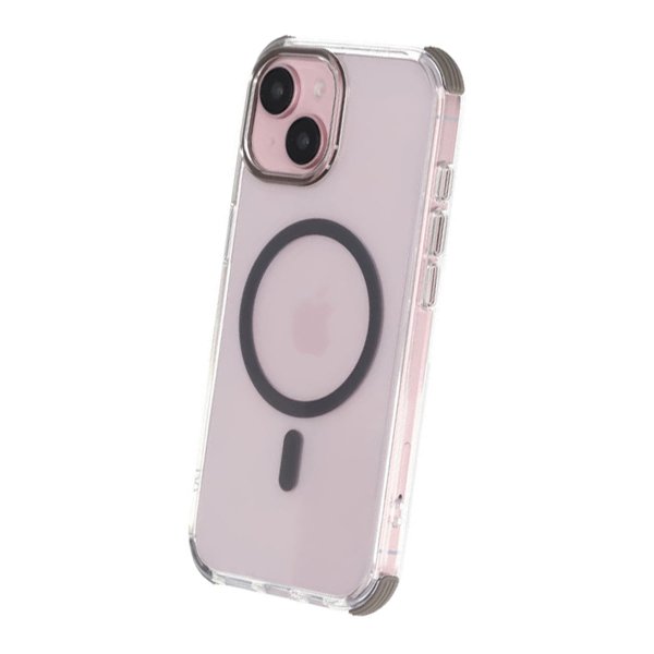 Rvelon iPhone 15 Cover Forstærkede Hjørner Grå