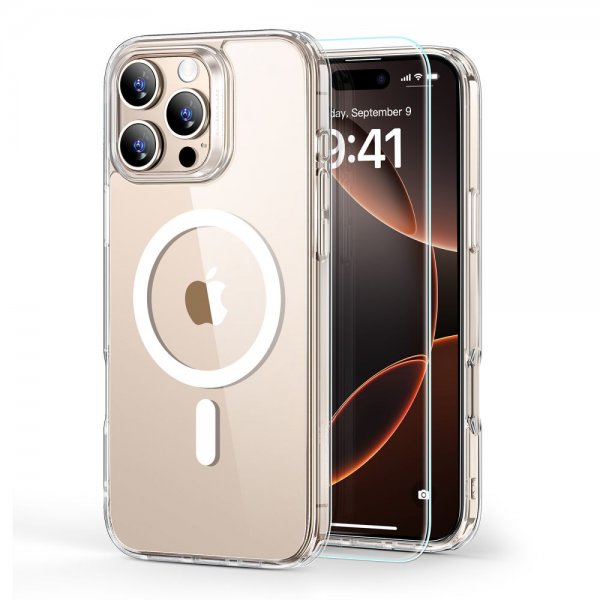 ESR iPhone 16 Pro Cover og Skærmbeskyttelse Classic Hybrid MagSafe Sæt Gennemsigtig