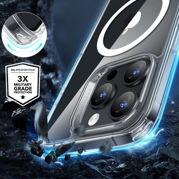 ESR iPhone 16 Pro Max Cover og Skærmbeskyttelse Classic Hybrid MagSafe Sæt Gennemsigtig