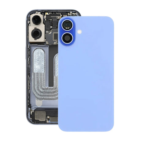 iPhone 16 Plus komplet glasbagside – Blå