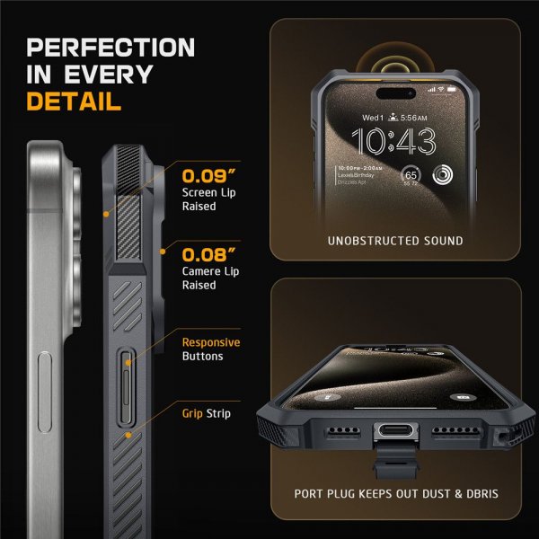 Supcase iPhone 16 Pro Cover UB Grip MagSafe Grå