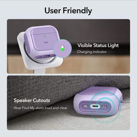 ESR AirPods 4/5 Cover Orbit HaloLock Lilla