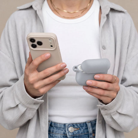 Tech-Protect AirPods 4 Cover Silicone Hook Grå