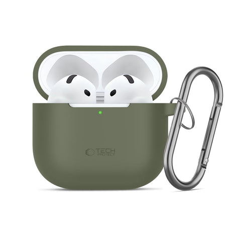 Tech-Protect AirPods 4 Cover Silicone Hook Grøn